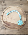 Pacifier chain "mint green flower"