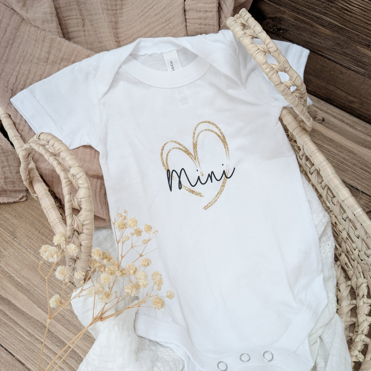 Baby Bodysuit "Mini with Heart", 3-6 Months