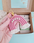 Porte-clés arc-en-ciel aux couleurs de votre choix avec personnalisation du nom