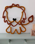 Knitted yarn lion