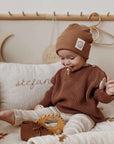 Organic Knitted Jumper Sand, 0-6 Months