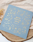 Baby Diary "My First Year," Blue with Gold Embossing