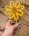 Knitted Tube Flowers: Sunflower and Daisy