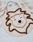 Knitted yarn lion