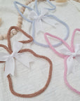 Rabbits made from knitted tubing