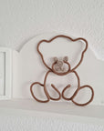 Ours / Teddy en fil tricoté, accessoire fleur ou ruban