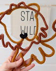Knitted yarn lion