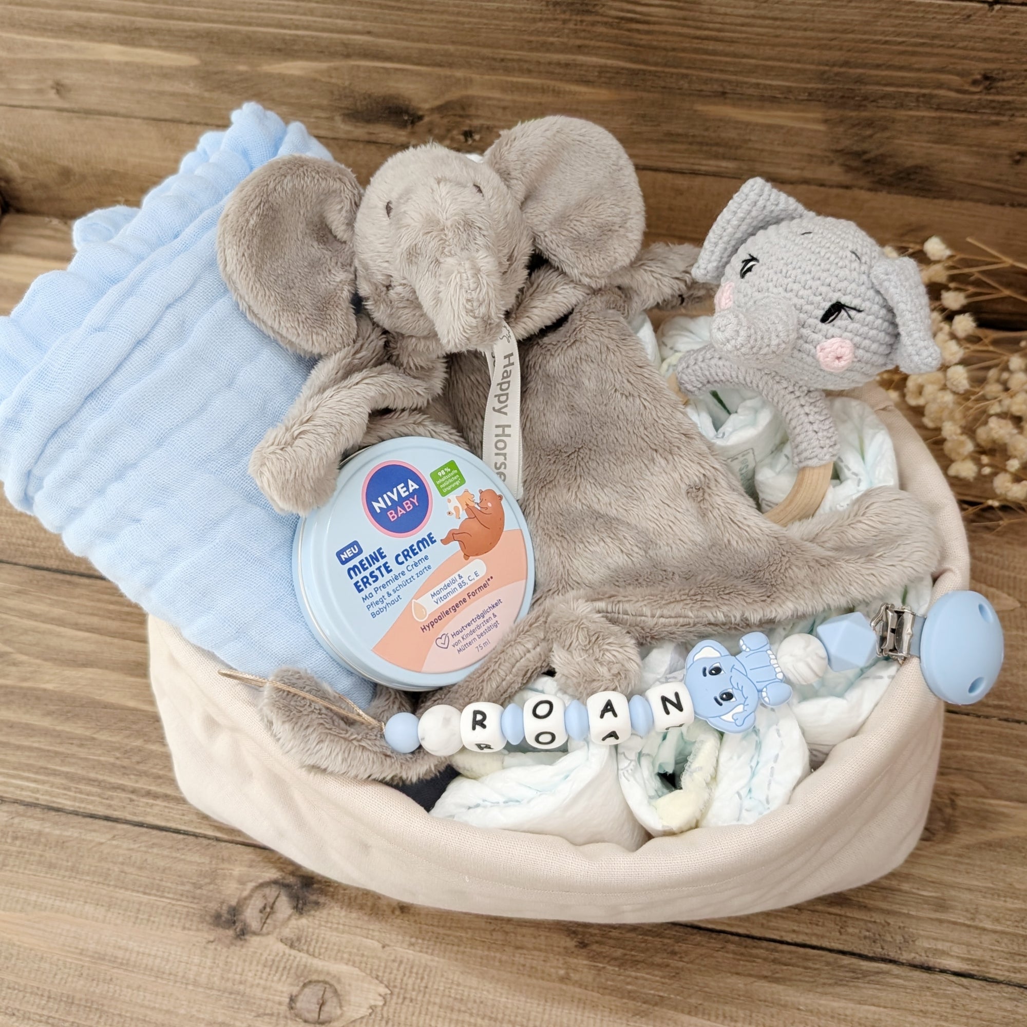 Geschenkset "Elefant in Korb"