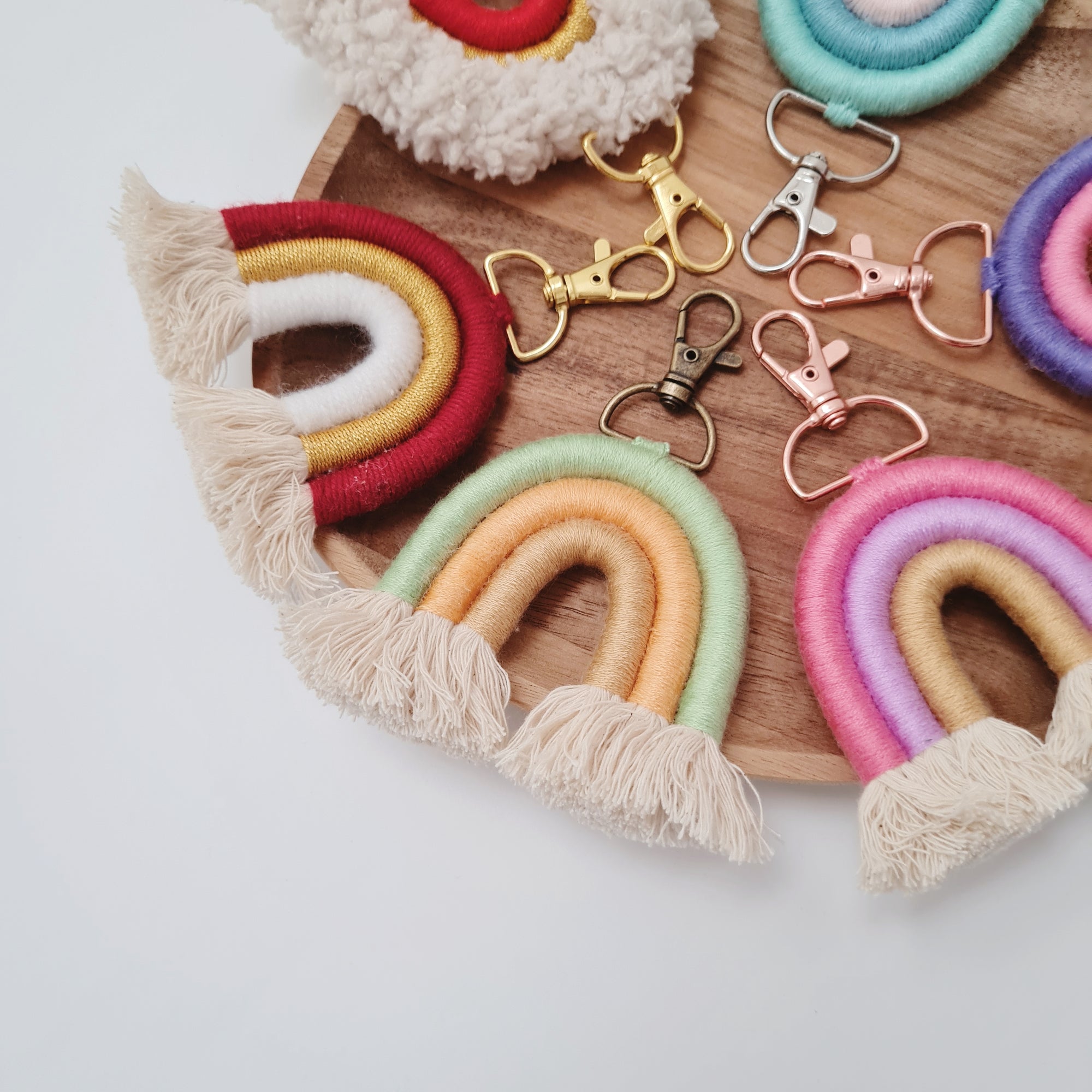 Pendant with rainbow in desired colors, optionally with name