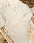 Long-sleeved baby bodysuit "light blue", size 68 (3-6 months), organic cotton