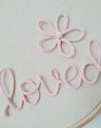 Lettering "loved" in desired color