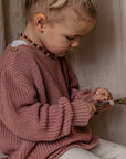 Organic Knitted Jumper Dusty Rose, 0-6 Months