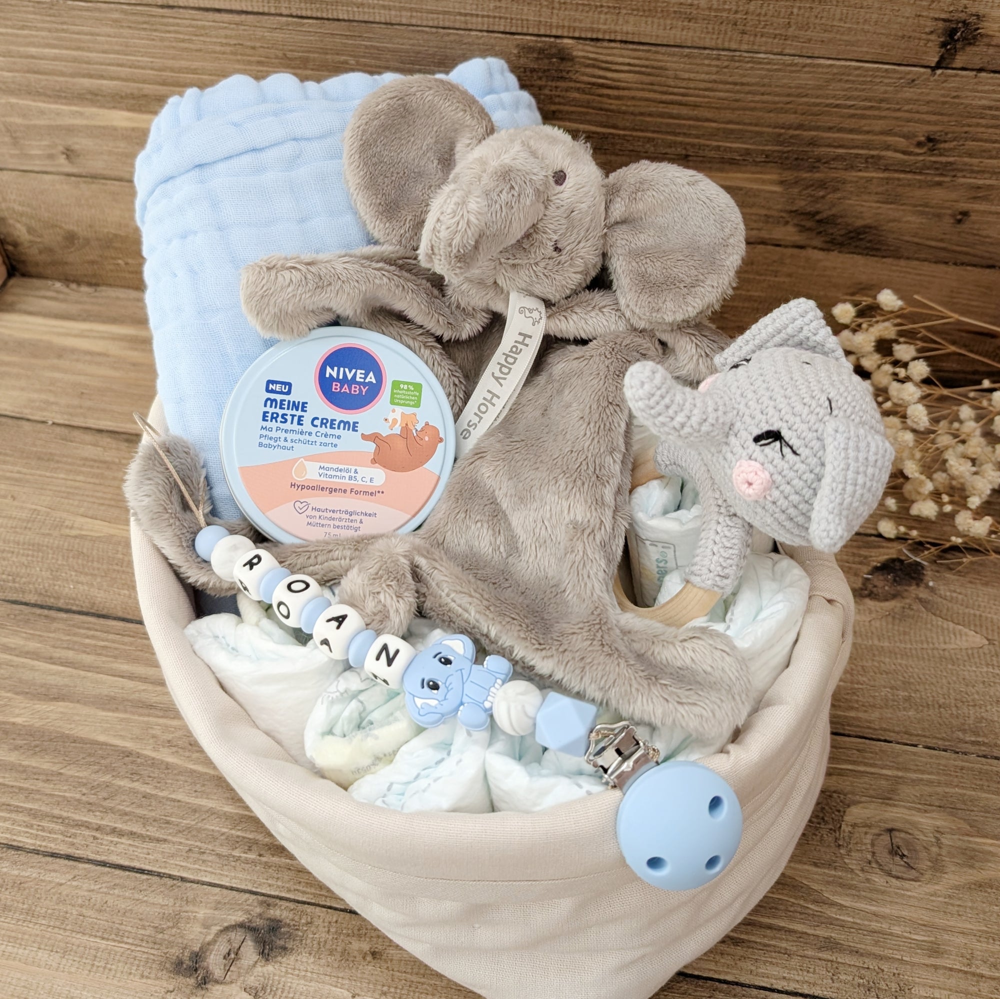 Geschenkset "Elefant in Korb"