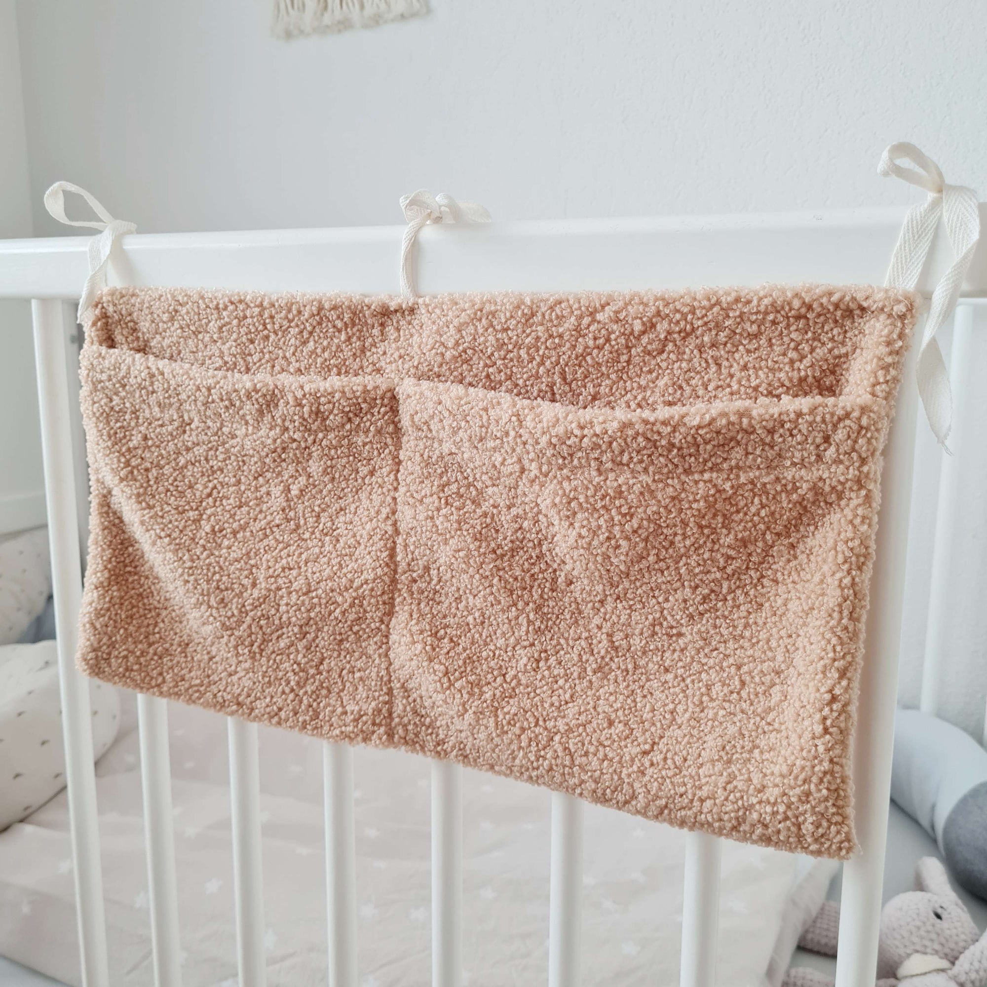 Storage / organizer made of teddy fabric with name