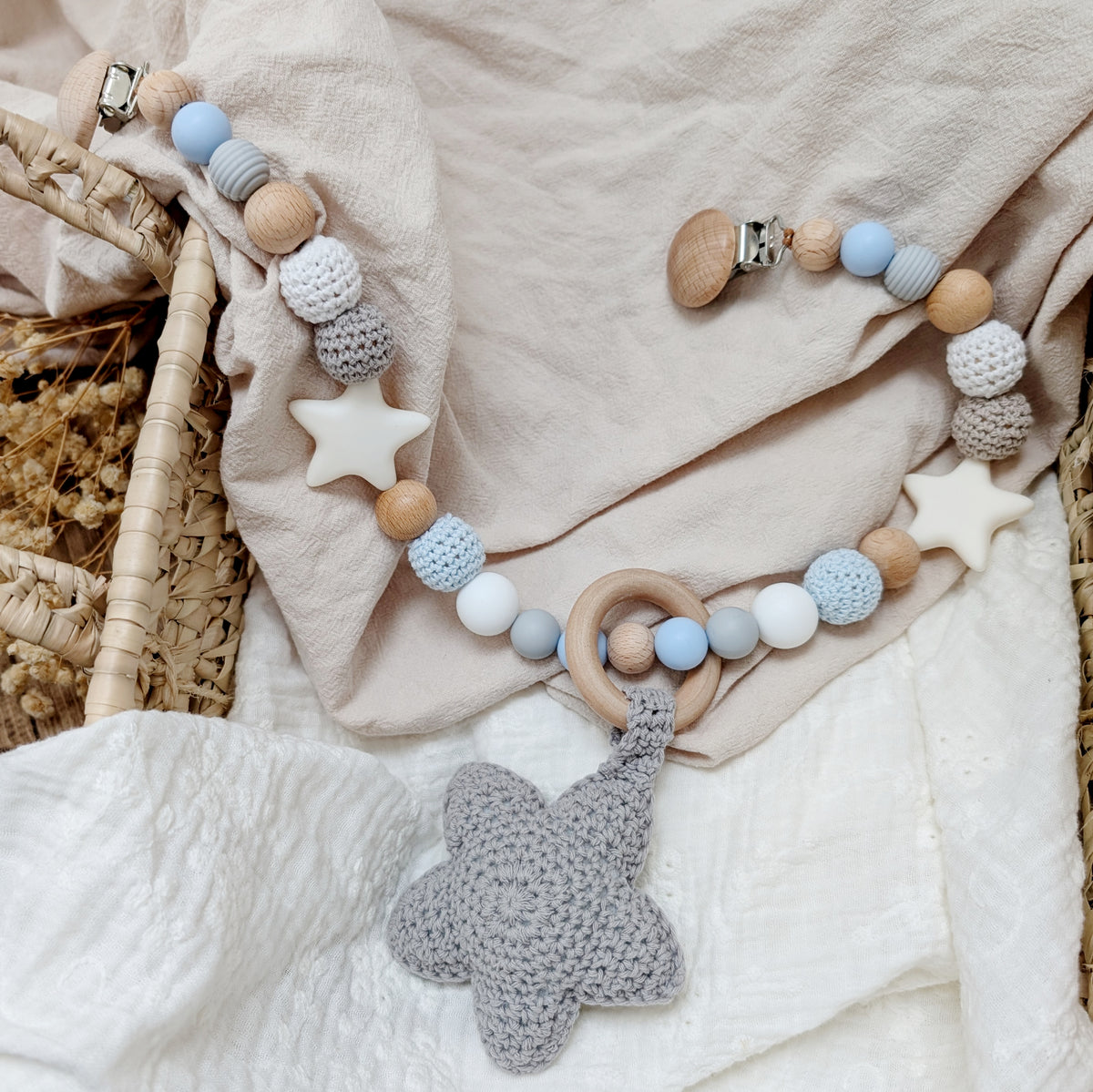 Pram chain "grey star"