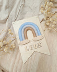 Desired colors: Wooden bunting with rainbow and names