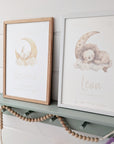 Affiche de naissance / Poster pour chambre d'enfant : Monogramme floral
