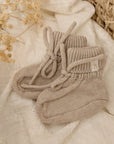 Knitted booties, taupe, 3-6 months (copy)