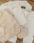 Long-sleeved baby bodysuit "light blue", size 68 (3-6 months), organic cotton
