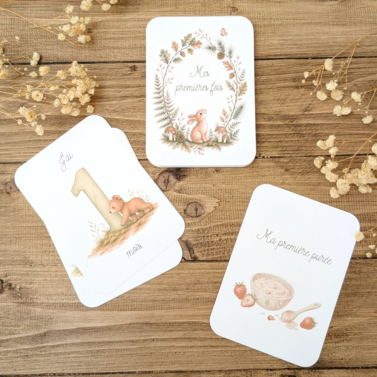 Französische Meilensteinkarten "Mes premières fois"