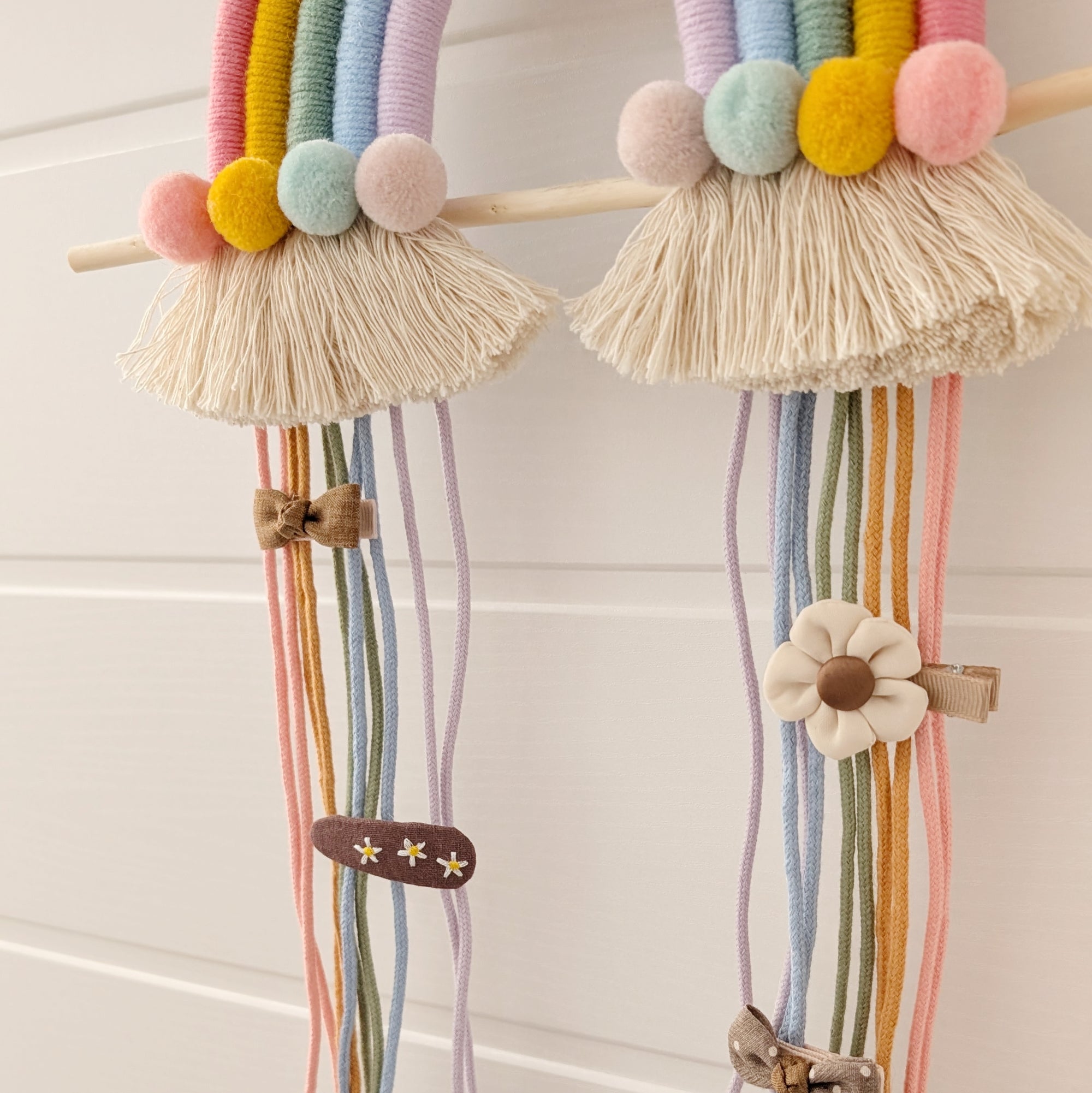 Hair Clip Holder "Mother-of-Pearl Pink Rainbow"