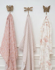 Large swaddling cloths in a set of three: Flowers / Vintage