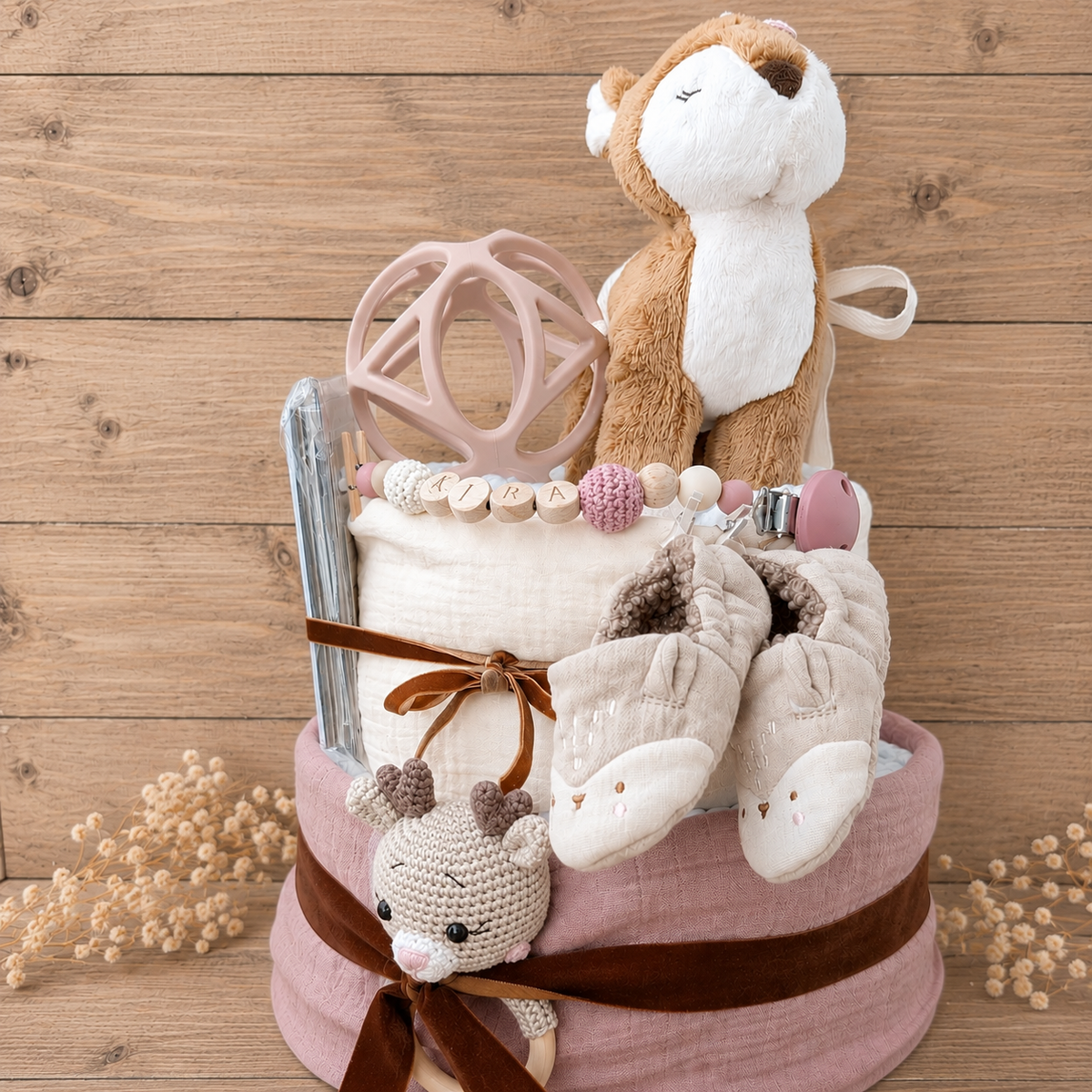 Diaper cake "Deer" with plush toy