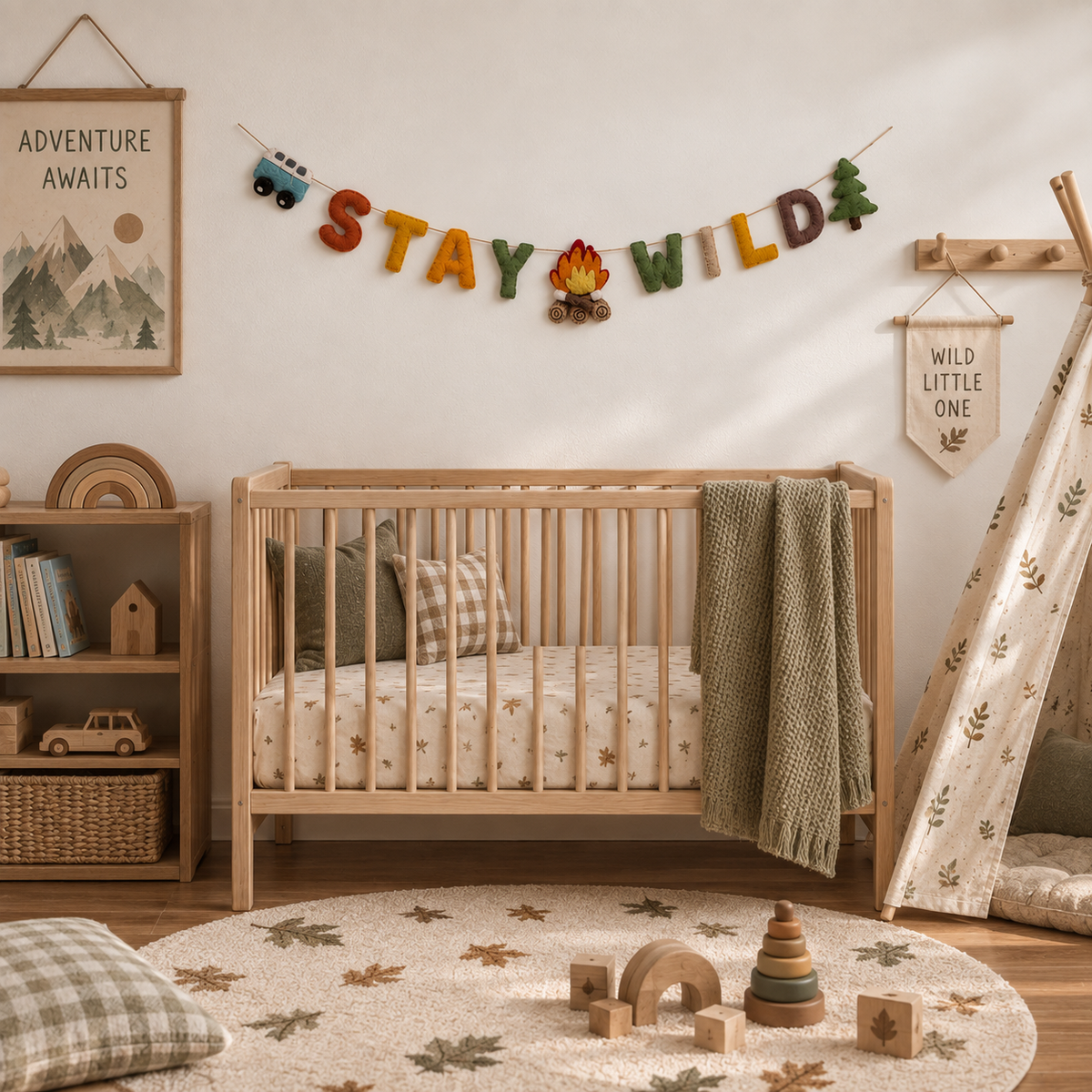 Girlande "Stay Wild" aus Wollfilz