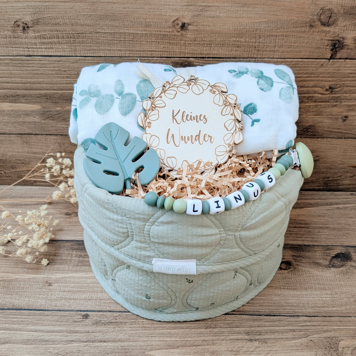 Gift Basket "Eucalyptus" with Diapers
